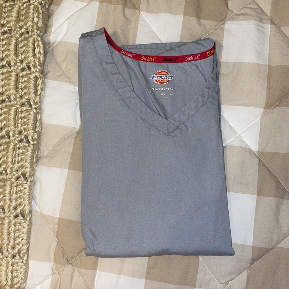 Gray scrub top